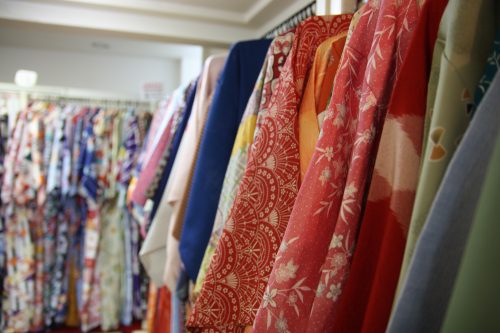 The Warakuan kimono rental shop, Kitsuki, Oita, Kyushu,Japan.