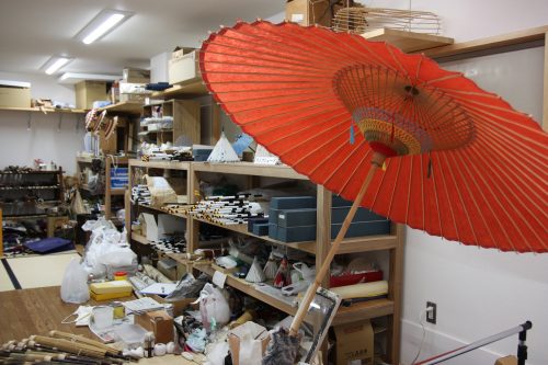 Explore the workshop of Japanese umbrella craftsmen in Tokushima Prefecture.