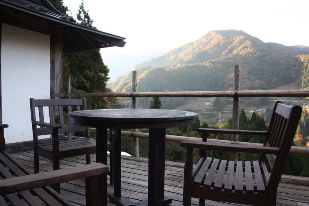 The balcony in a hotel in Iya Valley