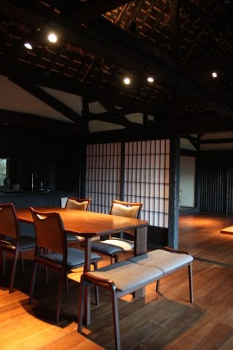 Lovely furnishing in a restored home for vacation rental at Ochiai hamlet in Tokushima.