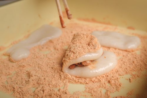 Mochi at natto, specialty of Ogi, in Shiga Prefecture, near Kyoto, Japan