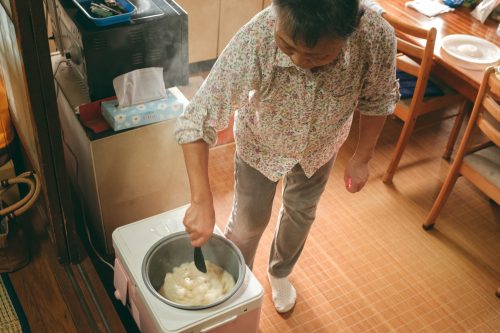 Cooking at Ogi's premises in Shiga Prefecture, near Kyoto, Japan