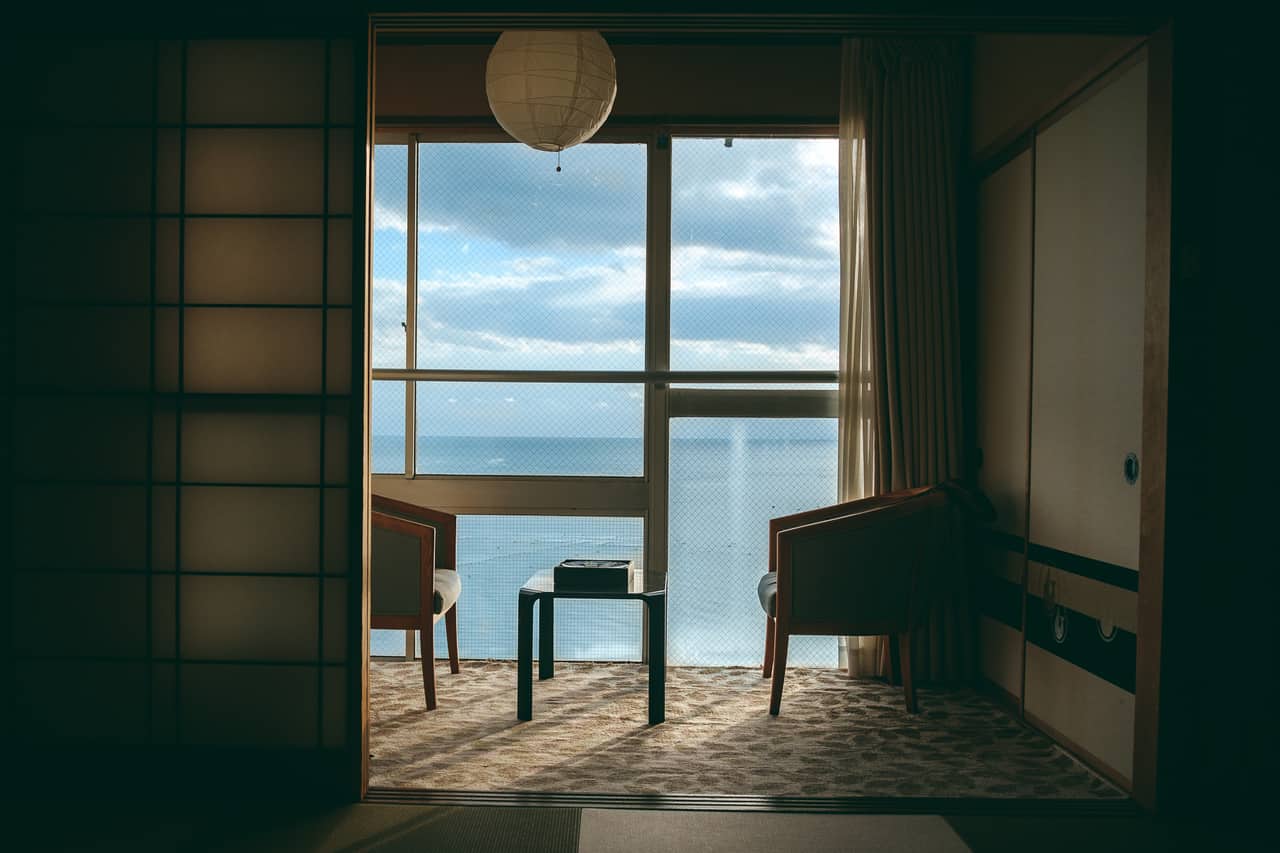 A view of Toyama Bay from a ryokan in Himi city, Toyama Prefecture