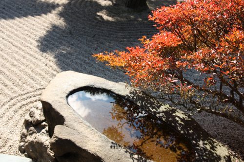 Rock and gravel display at Ritsurin Garden in Takamatsu, Kagawa Prefecture in Eastern Shikoku.