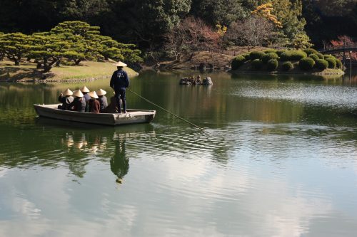 A boat ride on the pond at Ritsurin Garden in Takamatsu, Kagawa Prefecture in Eastern Shikoku.