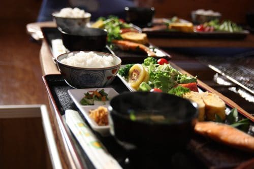 A lovely homemade breakfast at Yuzu No Sato minshuku in Mima town, Tokushima, Shikoku.