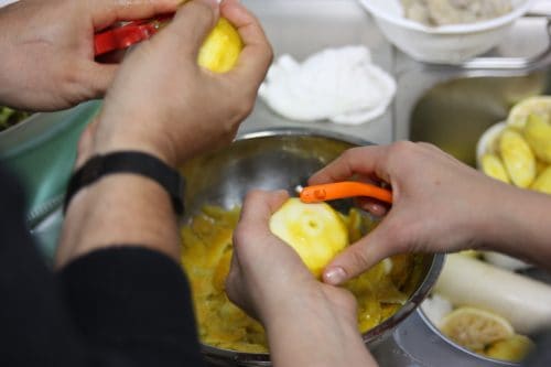 Making homemade yuzu miso paste at Yuzu No Sato minshuku in Mima town, Tokushima.