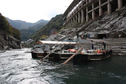 Boat tour of Oboke Gorge in Tokushima, Shikoku.