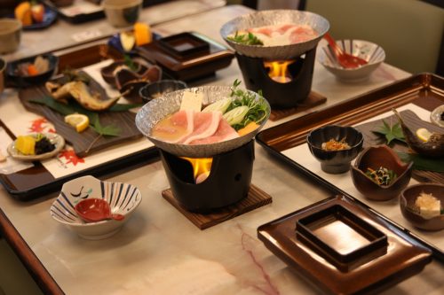 A lovely local meal from Obokekyo Mannaka Restaurant in Tokushima.