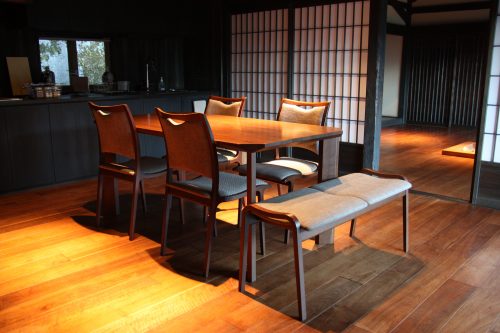 Modern conveniences and traditional architecture in rental homes in Tokushima, Shikoku.