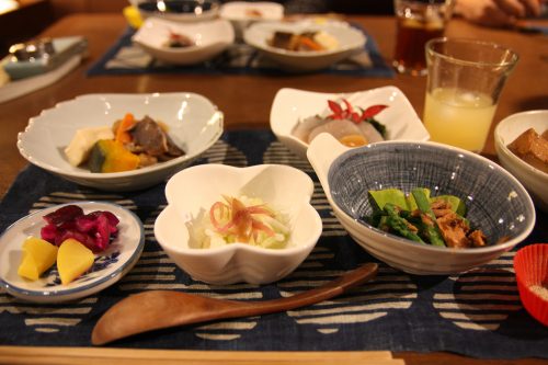 A local meal served in Ochiai village, Tokushima.
