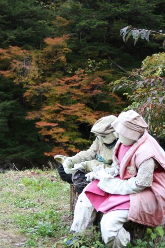 Unusual "inhabitants" of Nagoro, the Scarecrow Village in Eastern Shikoku.