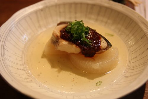 One of the delicous dishes at Mingeichaya, an izakaya restaurant in Kurashiki, Okayama.