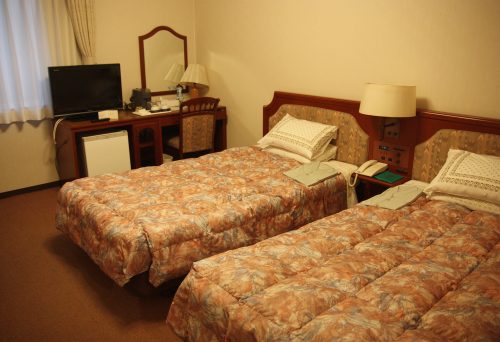 A standard room at Kurashiki Ivy Square in Kurashiki, Okayama.