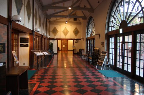 The lobby of Kurashiki Ivy Square in Kurashiki, Okayama.