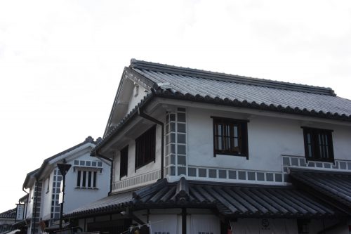 White walled houses in Bikan historic distict of Kurashiki, Okayama.