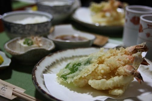 A quick meal at Tempuran Kappou Mimatsu in Kurashiki, Okayama.
