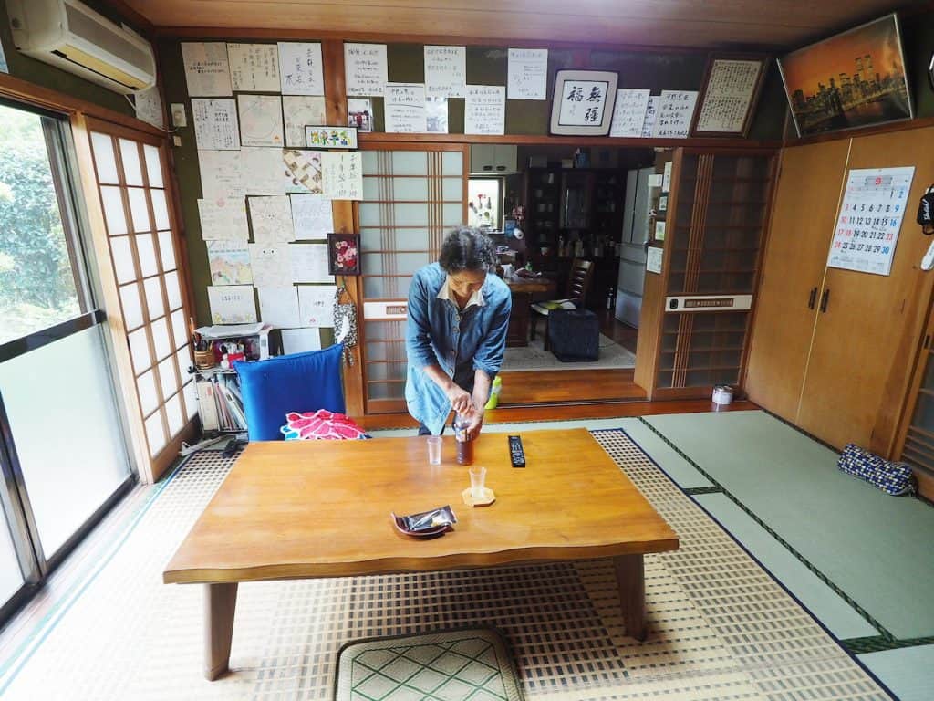 inside traditional Japanese home and farmstay in japan