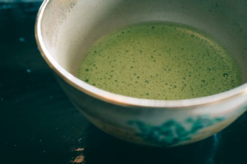 Tea tasting in the former home of Sen no Rikyu, master of the tea ceremony, Sakai, Osaka, Kinki region, Japan