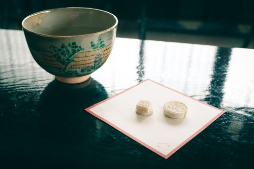 Tea tasting in the former home of Sen no Rikyu, master of the tea ceremony, Sakai, Osaka, Kinki region, Japan