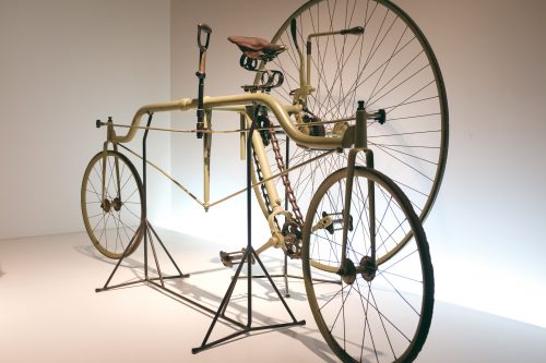 Old Models on display at Sakai Bicycle Museum, Osaka, Kinki Region, Japan