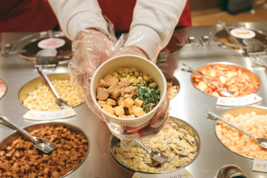 Customize your cup noodles recipe at the Cup Noodle Museum and its inventor in Osaka, Kinki Region, Japan