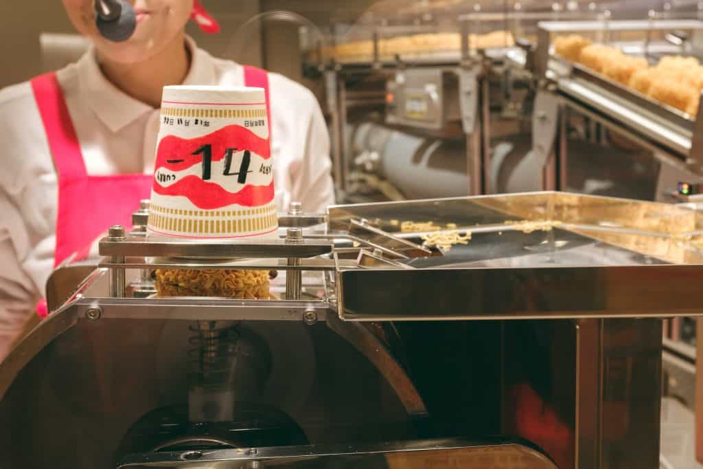 Make your cup noodles pot at the cup noodle museum and its inventor in Osaka, Kinki region, Japan