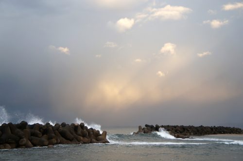 View of the Sea of Japan from Kaike Onsen, San'in Region, Japan