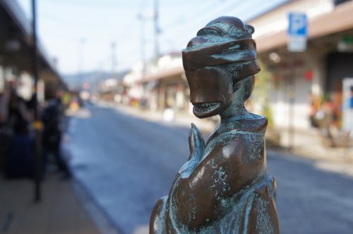 Statue of Ohaguro Bettari along the Mizuki Shigeru Road in Sakaiminato, San'in Region, Tottori, Japan