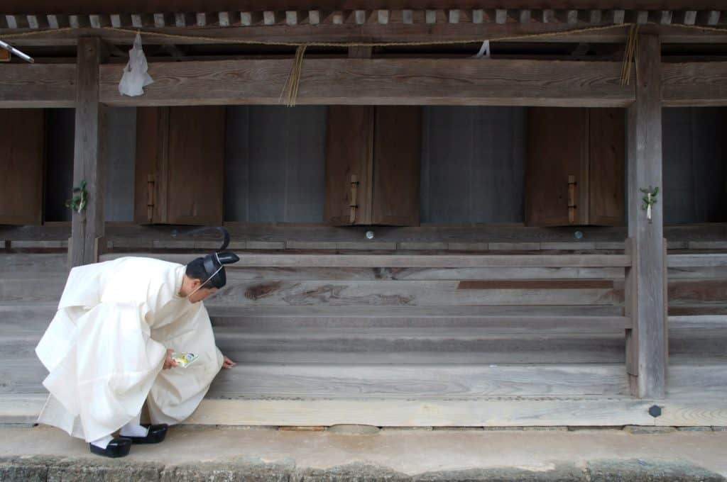 Karasade-sai ritual in Izumo taisha, the great Izumo shrine, San'in region, Shimane prefecture, Japan