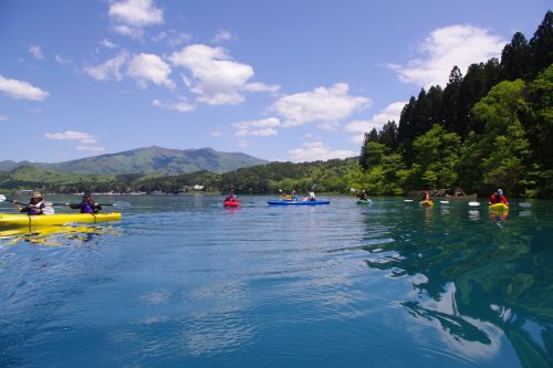 Spring and summer water sports on Lake Tazawa in Akita Prefecture.