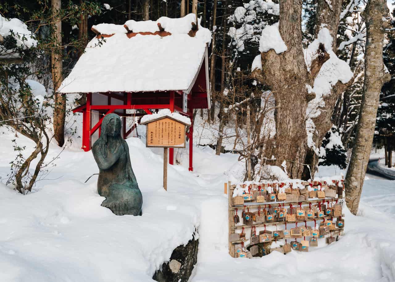 A snowy shrine in Akita Prefecture 