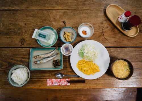 Japanese breakfast at Lodge Yodel, Semboku, Akita Prefecture