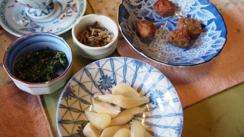 A huge homemade Japanese breakfast at my Izumi farm stay.