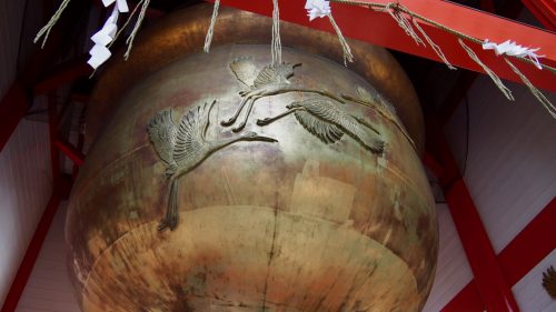 Cranes are a symbol of fortune and found in shrines and temples in Izumi, Kagoshima.