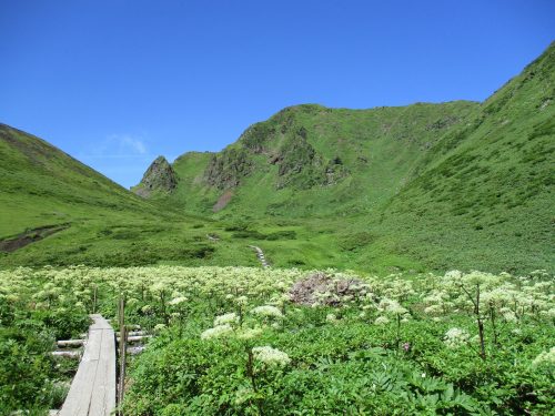 Hiking at Akita Komagatake, Akita, Tohoku, Japan.