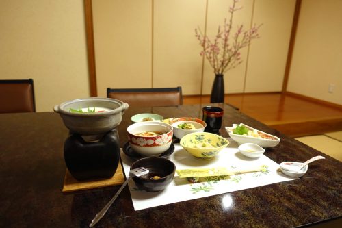 Mt. Oyama vegetarian meal made with tofu.