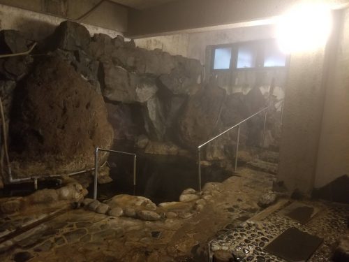 Cave style onsen at Yunohira Onsen, Oita, Japan