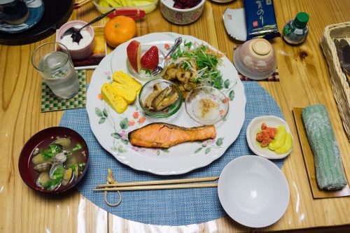 Breakfast at Nishinokubo.