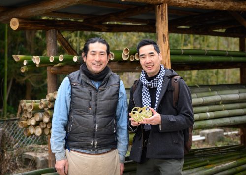 Experiencing Oita bamboo weaving in Yufu city, Kyushu.