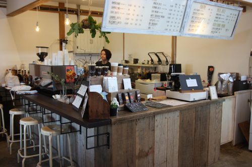 Sorriso riso's cafe area and Chiwata's trendiest coffee stand.