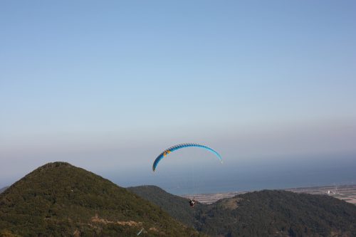 Paragliding in Kagoshima Minamisatsuma, Kyushu.