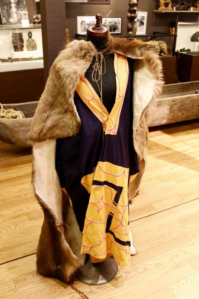 Mannequin wearing traditional indigenous Ainu clothing in Japan