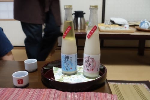 Sake produced at Minshoku Maroudo