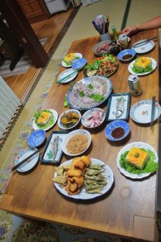 Meal at a homestay on Ojika Island