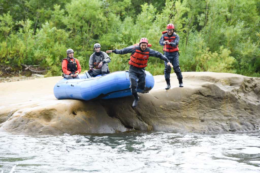 Rafting in Niseko.