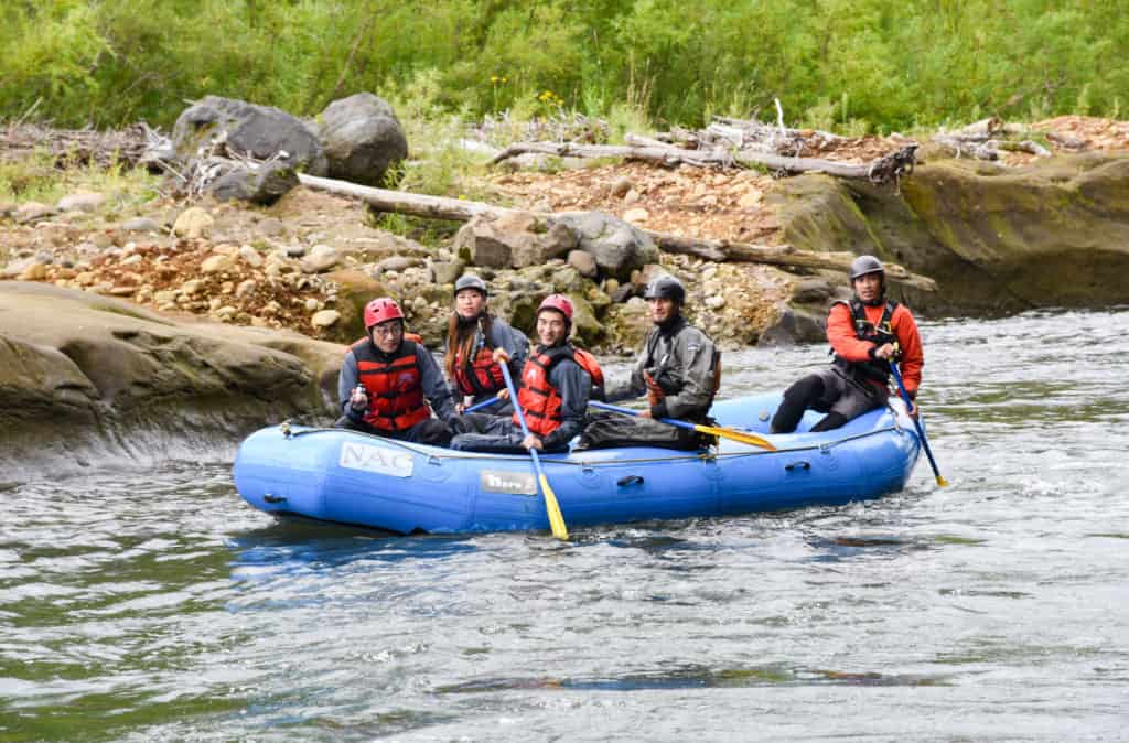 Rafting in Niseko.