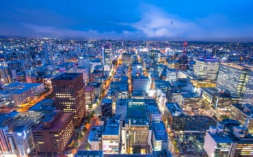 Sapporo City at night.