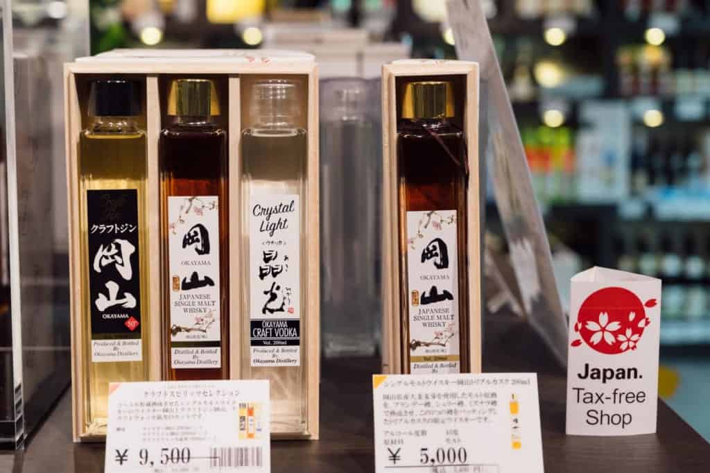 Japanese gin, whisky and vodka in microbrewery in Japan