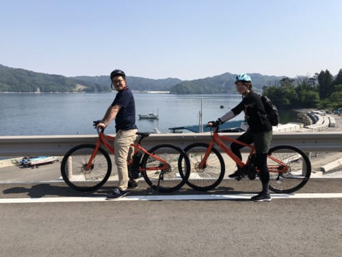 Cycling in Kamaishi City.